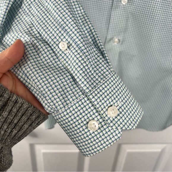 Sz S Egara Checkered Shirt with Blue and Green Pattern $50 MSRP NWOT - Picture 8 of 11